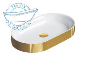 Раковина для ванной Catalano Horizon 60х35 см белый/золото 160AHZBO