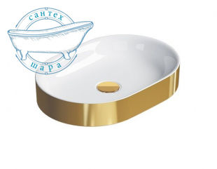 Раковина для ванной Catalano Horizon 50х35 см белый/золото 150AHZBO