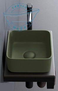 Умывальник на столешницу Cielo Shui Comfort 25 см зеленый матовый MILAQ-AG