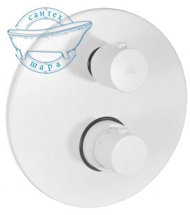 Термостат для душа на 2 потребителя Paffoni Light белый матовый LIQ018BO