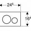 Панель смыва для унитаза Geberit Sigma20 двойной смыв чёрный матовый/хром 115.882.14.1 - превью 2
