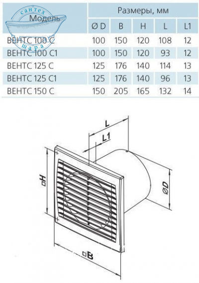 Настінний і стельовий вентилятор VENTS 150 СВТ - фото 2