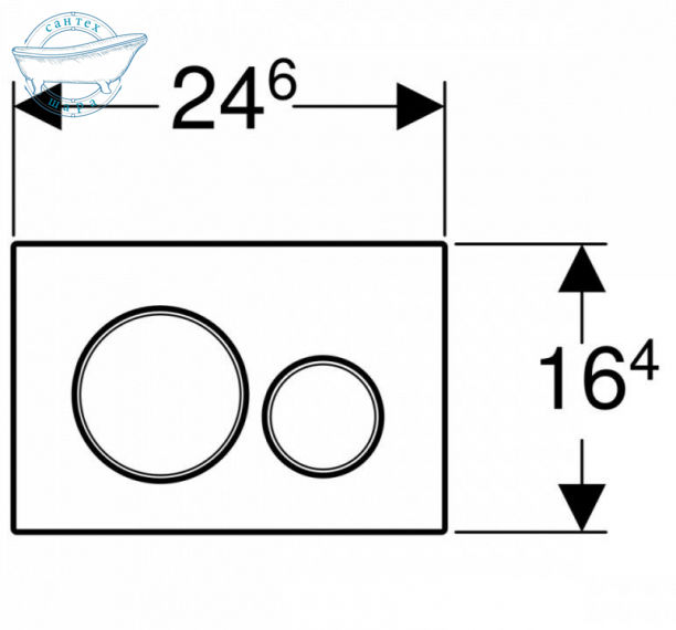 Панель смыва для унитаза Geberit Sigma20 двойной смыв чёрный матовый/хром 115.882.14.1 - фото 2