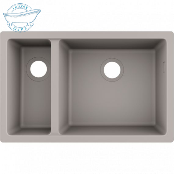 Мойка для кухни под столешницу Hansgrohe S51 S510-U635 SilicaTec серый бетон 43433380 - фото 1