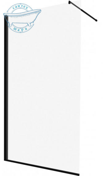 Душова стінка Deante Abelia 100 см (Профіль &ndash; чорний, скло &ndash; прозоре) KTA N30P - фото 1