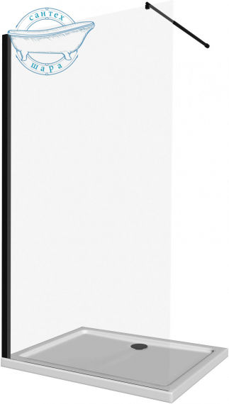 Душова стінка Deante Abelia 100 см (Профіль &ndash; чорний, скло &ndash; прозоре) KTA N30P - фото 3